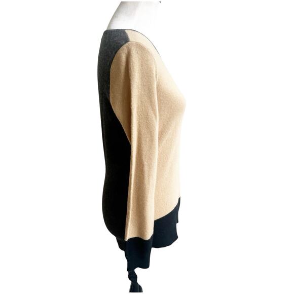 LRL Ralph Lauren Cashmere Sweater Women Sz M Color-block Round Neck Long Sleeve - Picture 2 of 7